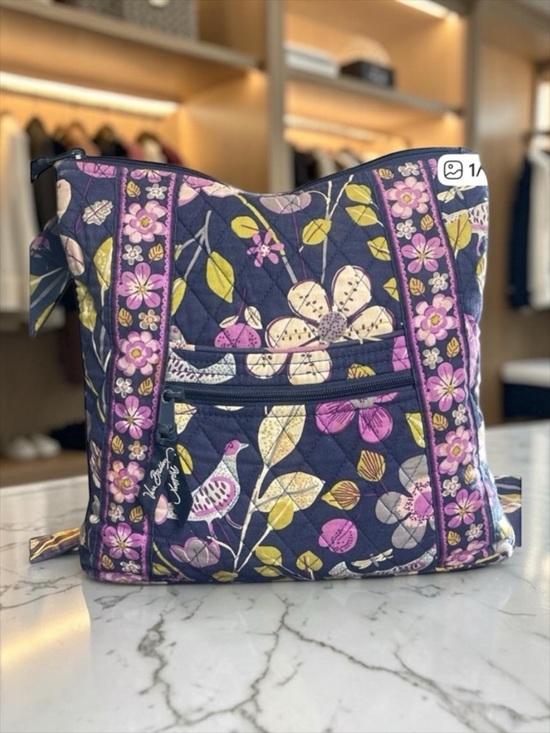 Vera Bradley Handbags - Vera Bradley Purple and Yellow Floral Backpack